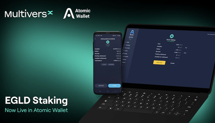 Atomic Wallet introduces new staking service for $EGLD MultiversX, on its mobile and desktop platforms.