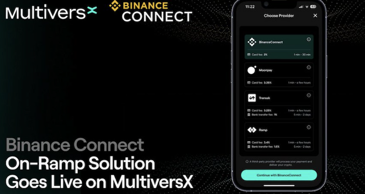 Binance Connect announces integration with all MultiversX core applications and adds $EGLD to its fiat on ramp.