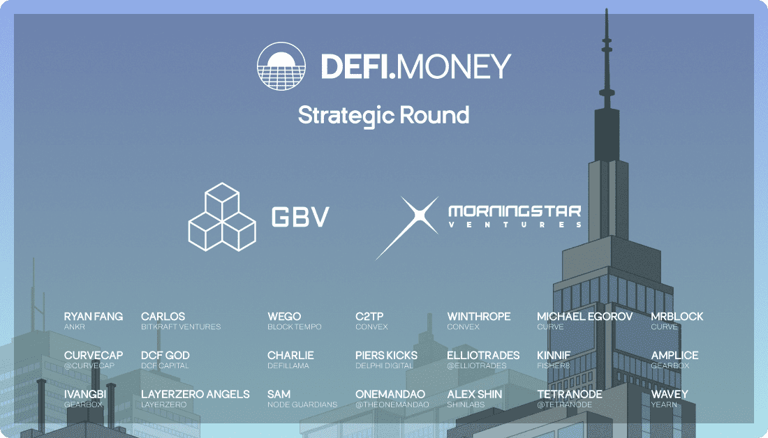 DEFI Money Announces Strategic Round Backed by GBV Capital and Morningstar Ventures